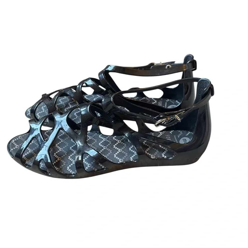 Mel‎ Melissa x Forever 21 Dreamed Jelly Sandals Buckle Crisscross Black Size 6
